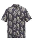 Matchesfashion.com Desmond & Dempsey - Sansindo Tiger-print Cotton Pyjama Shirt - Mens - Black Multi