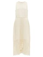 Matchesfashion.com Rhode - Aaliyah Tasselled Cotton Midi Dress - Womens - Ivory