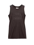 Matchesfashion.com Reigning Champ - Logo Print Mesh Tank Top - Mens - Black