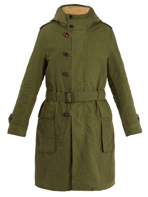 Matchesfashion.com Gucci - Teddy Back Embroidered Hooded Cotton Parka Coat - Mens - Green