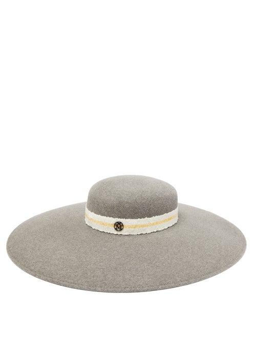 Matchesfashion.com Maison Michel - Bianca Wide-brim Felt Hat - Womens - Grey