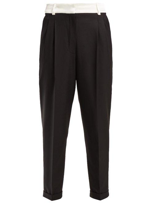 Matchesfashion.com Racil - Albert Tapered Leg Wool Trousers - Womens - Black White