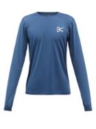 District Vision - Air-wear Logo-print Mesh Long-sleeved T-shirt - Mens - Blue