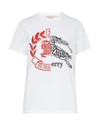 Matchesfashion.com Burberry - Logo Embroidered Cotton T Shirt - Mens - White