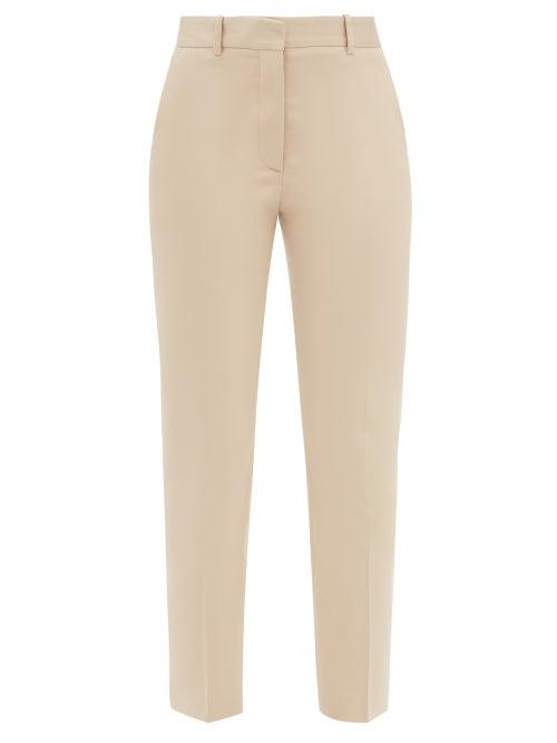 Joseph - Coleman Cropped Stretch-gabardine Trousers - Womens - Light Beige