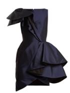 Lanvin Asymmetric-ruffled Silk-twill Mini Dress