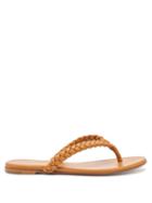 Gianvito Rossi - Tropea Braided Flat Leather Sandals - Womens - Brown