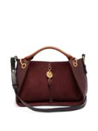 Matchesfashion.com See By Chlo - Luce Suede And Leather Shoulder Bag - Womens - Burgundy Multi