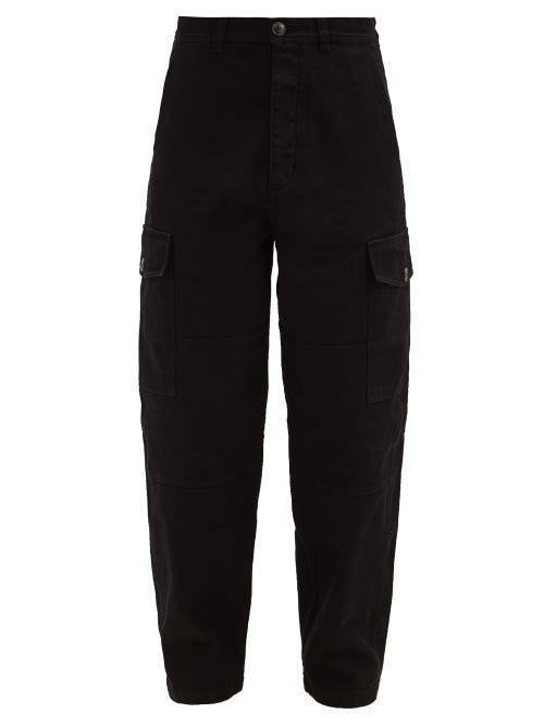 Matchesfashion.com Ami - Patch-pocket Cotton-twill Trousers - Mens - Black