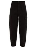 Matchesfashion.com Ami - Patch-pocket Cotton-twill Trousers - Mens - Black
