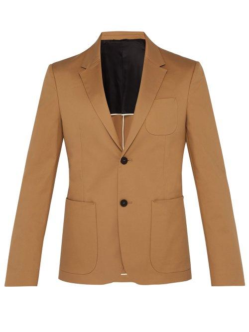 Matchesfashion.com Joseph - Cassis Single Breasted Cotton Blend Twill Jacket - Mens - Camel