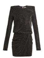 Saint Laurent Crystal-embellished Square-shoulder Dress