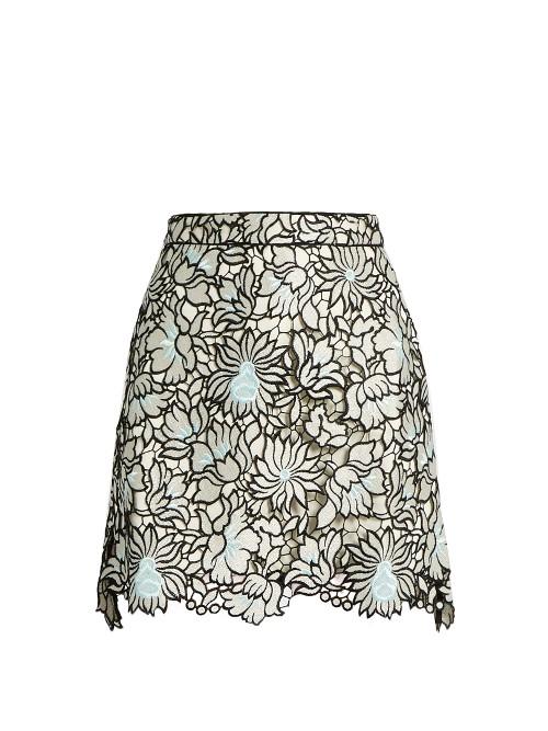 Self-portrait Poppy Guipure-lace Mini Skirt