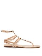 Matchesfashion.com Valentino - Rockstud Flat Leather Sandals - Womens - Rose Gold