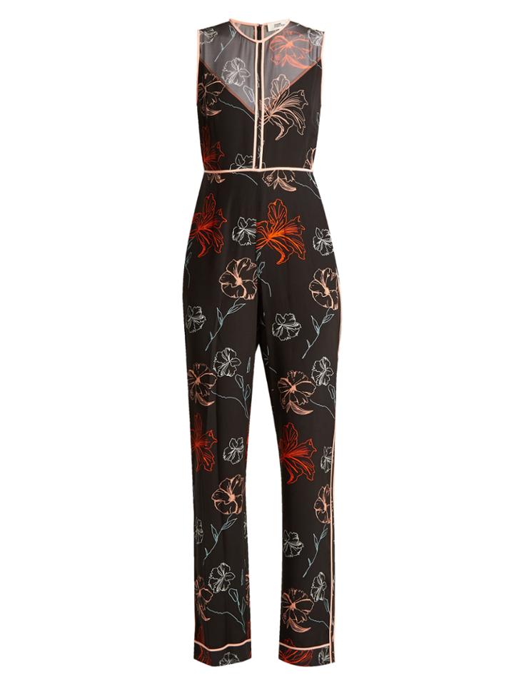 Diane Von Furstenberg Fenelon-print Silk Jumpsuit