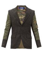 Matchesfashion.com Junya Watanabe - Shell-panel Wool-blend Tweed Jacket - Mens - Khaki