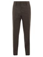 Matchesfashion.com Aldo Maria Camillo - Slim Leg Tailored Wool Trousers - Mens - Dark Brown