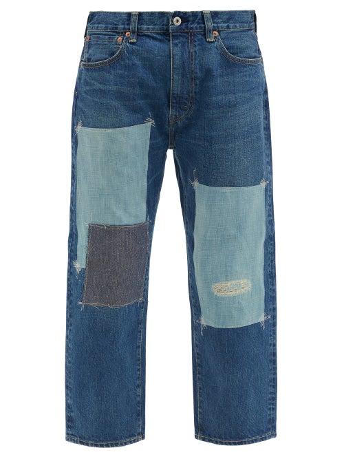 Matchesfashion.com Junya Watanabe - Patchworked Cropped Boyfriend Jeans - Womens - Denim Multi