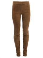 Matchesfashion.com The Row - Tomo Suede Slim Fit Trousers - Womens - Mid Green
