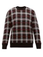 Matchesfashion.com Burberry - Fletcher Checked Wool Blend Sweater - Mens - Black