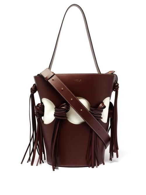 Matchesfashion.com Neous - Venus Cutout Leather Bucket Bag - Womens - Brown