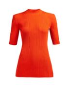 Matchesfashion.com Kwaidan Editions - High Neck Ribbed Wool Blend Top - Womens - Red