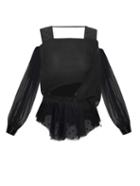 Maison Margiela Cut-out Detail Silk-chiffon Top