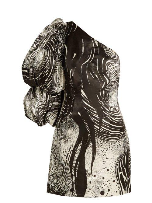Matchesfashion.com Aje - X Brett Whitely Starry Night Print Dress - Womens - Black White