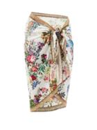 Matchesfashion.com Camilla - By The Meadow-print Cotton-blend Sarong - Womens - White Print