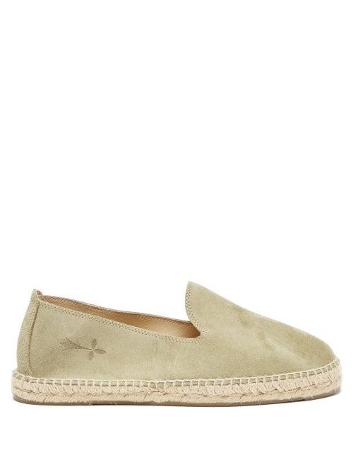 Mens Shoes Maneb - Hamptons Suede Espadrilles - Mens - Green
