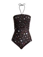 Matchesfashion.com Ganni - Ipanema Floral Print Swimsuit - Womens - Black Multi