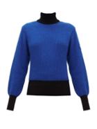 Matchesfashion.com Fusalp - Muzelle High-neck Ribbed-knit Sweater - Womens - Navy
