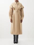 Chlo - Broderie-anglaise Wool-gabardine Trench Coat - Womens - Beige