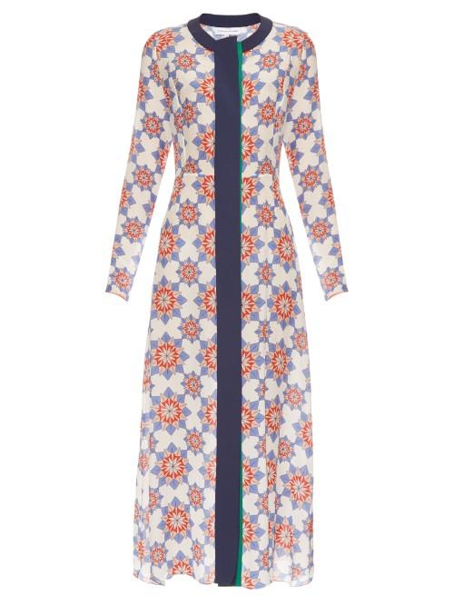 Jonathan Saunders Lila Star-print Crepe De Chine Dress