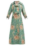 Matchesfashion.com Gucci - Loraine Floral Print Linen And Cotton Blend Coat - Womens - Green Multi