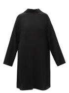 Balenciaga - High-neck Crepe Swing Dress - Womens - Black