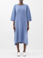 Eskandar - Drop-shoulder Cashmere T-shirt Dress - Womens - Blue