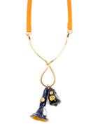 Matchesfashion.com Marni - Crystal-embellished Enamel Pendant Necklace - Womens - Orange