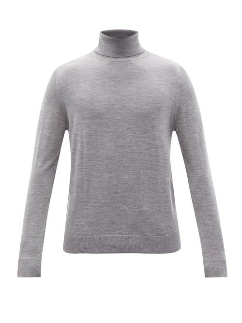 Mens Rtw Paul Smith - Roll-neck Merino-wool Sweater - Mens - Grey