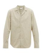 Matchesfashion.com Arj - Jaques Cuban Collar Striped Cotton Poplin Shirt - Mens - Beige Multi