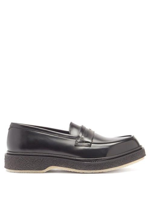 Matchesfashion.com Adieu - Crepe-sole Leather Penny Loafers - Mens - Black