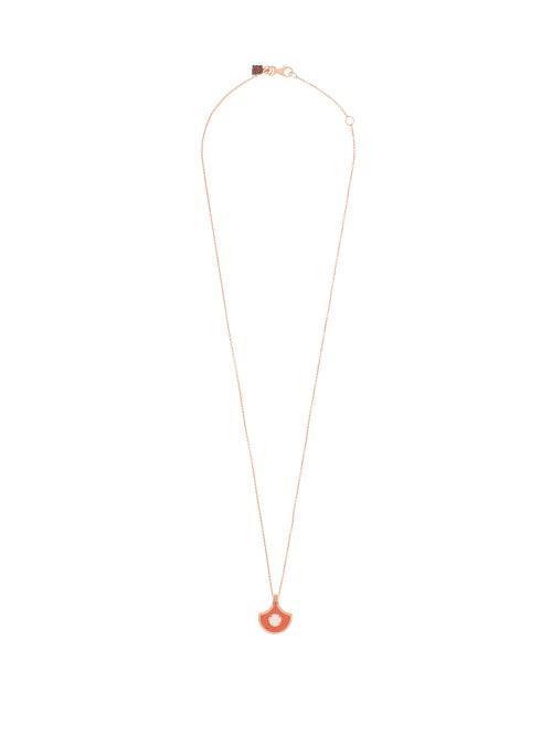 Matchesfashion.com Selim Mouzannar - Diamond & 18kt Rose-gold Pendant Necklace - Womens - Orange