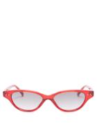Matchesfashion.com Linda Farrow - Cat Eye Acetate Sunglasses - Womens - Red