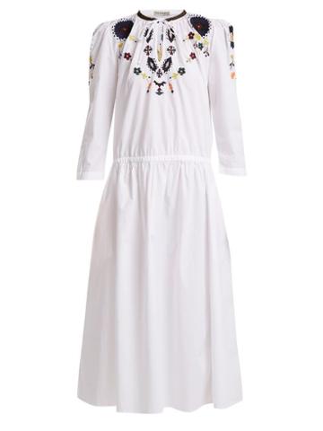 Matchesfashion.com Queene And Belle - Gardenia Embroidered Dress - Womens - White Multi