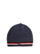 Matchesfashion.com Toni Sailer - Adrian Striped Ribbed Knit Beanie Hat - Mens - Navy