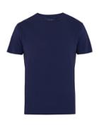 Matchesfashion.com Frescobol Carioca - Crew Neck Cotton Blend T Shirt - Mens - Navy
