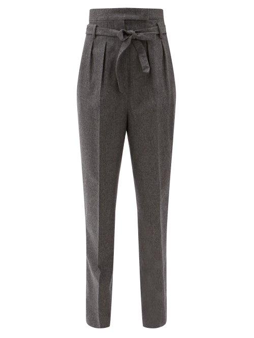 Matchesfashion.com Max Mara - Cester Trousers - Womens - Dark Grey