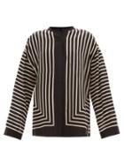 Totme - Stripe-print Silk-crepe Blouse - Womens - Black Multi