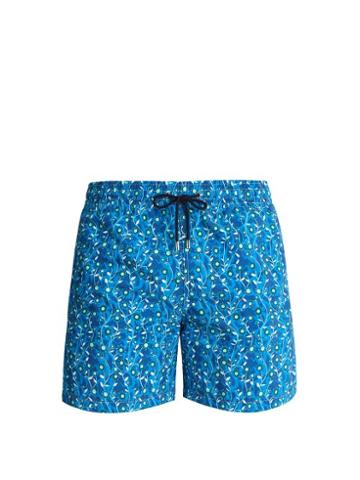 Matchesfashion.com Le Sirenuse, Positano - Arts And Crafts Print Swim Shorts - Mens - Blue