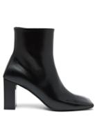 Matchesfashion.com Balenciaga - Double Square Block Heel Leather Boots - Womens - Black